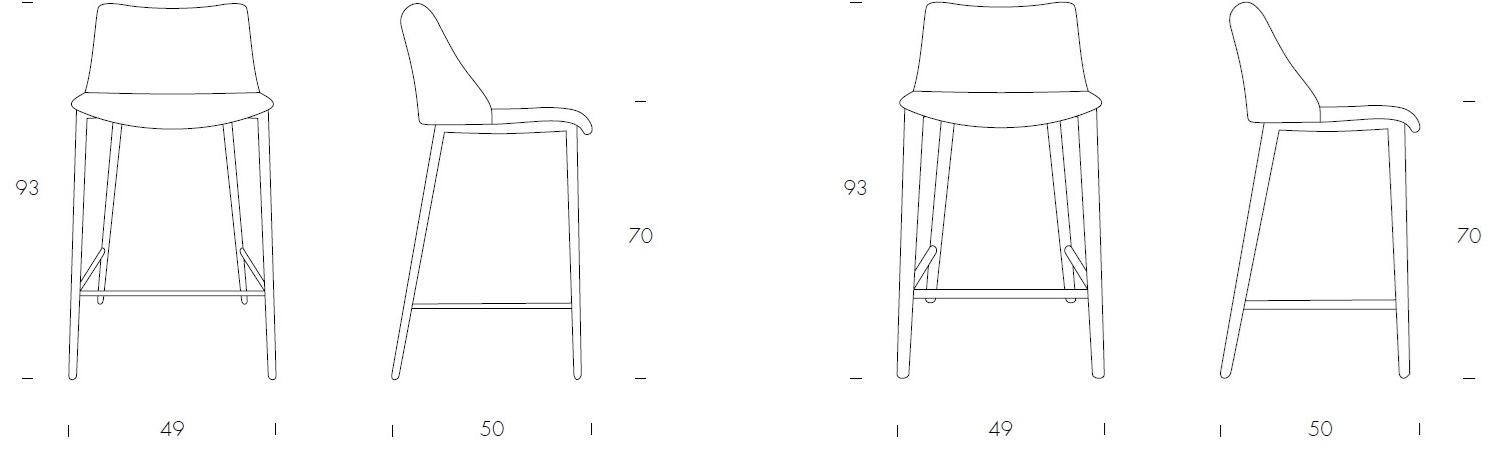 Tonin Casa Кожаный табурет с подставкой для ног Agata T7292 - Вид №2