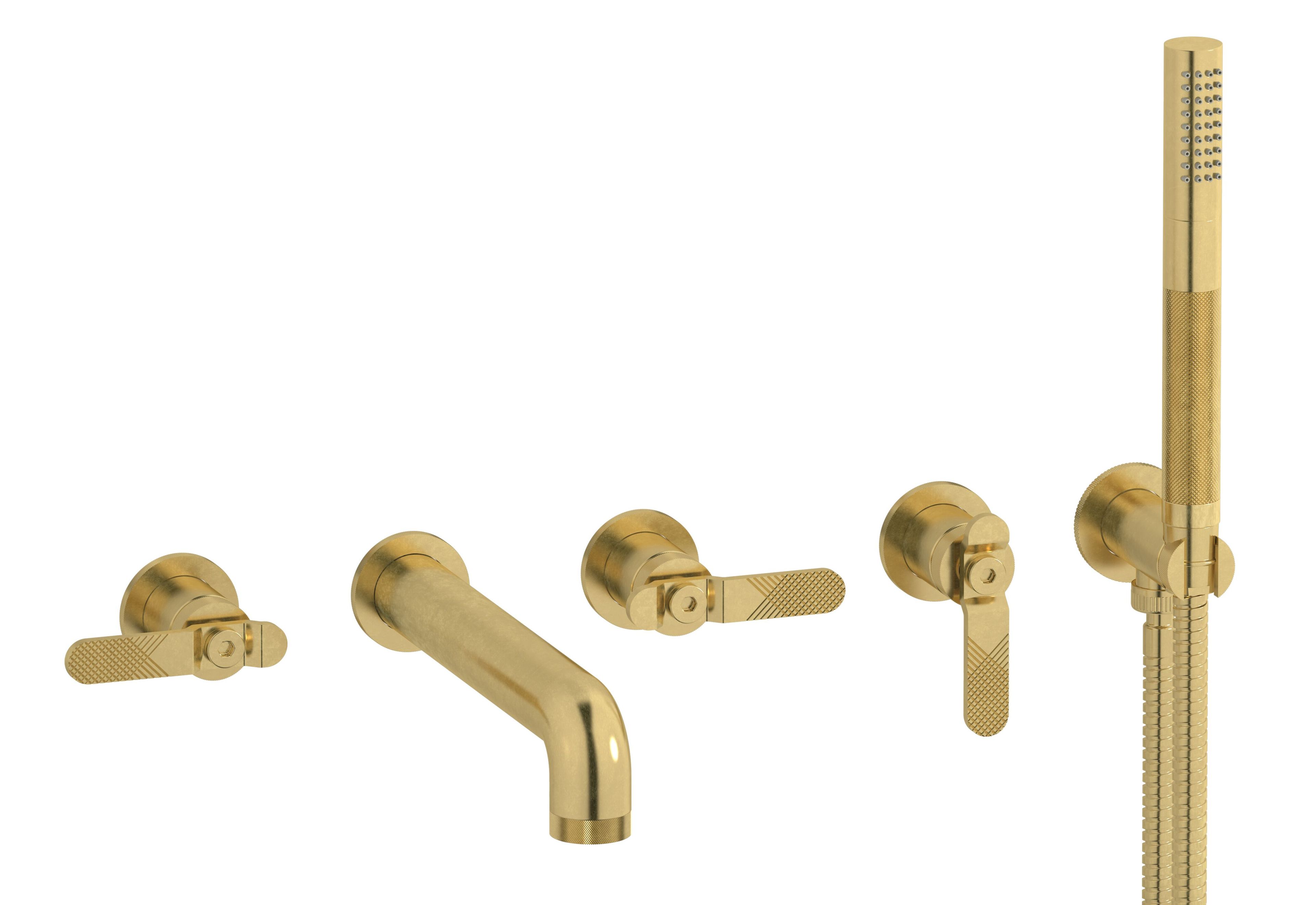 Настенный смеситель для ванны с 5 отверстиями и ручным душем IB Bold ARCH-00142517 - Вид №10