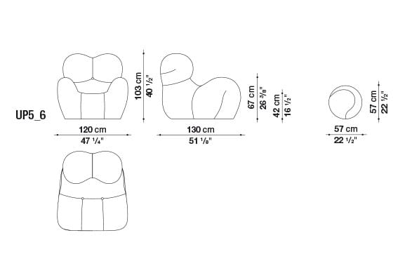 Тканевое кресло с подставкой для ног B&B Italia ARCH-00039311 - Вид №13