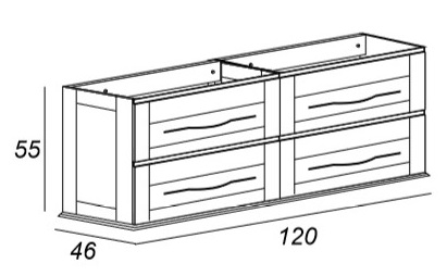 Мебель для ванной CEZARES TIFFANY 120 Bianco opaco 54954 - Вид №3