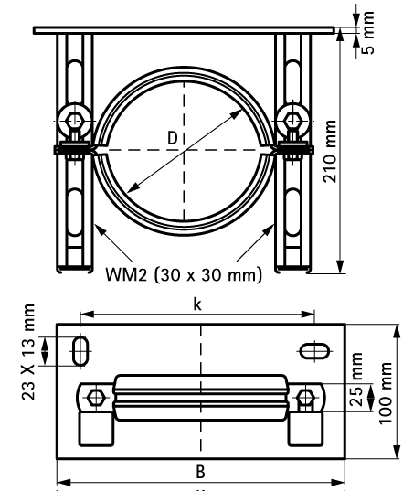 4323080 Крепление для труб  BIS Консоль опорная для чугунных и пластиковых вертикальных труб WALRAVEN  - Вид №1