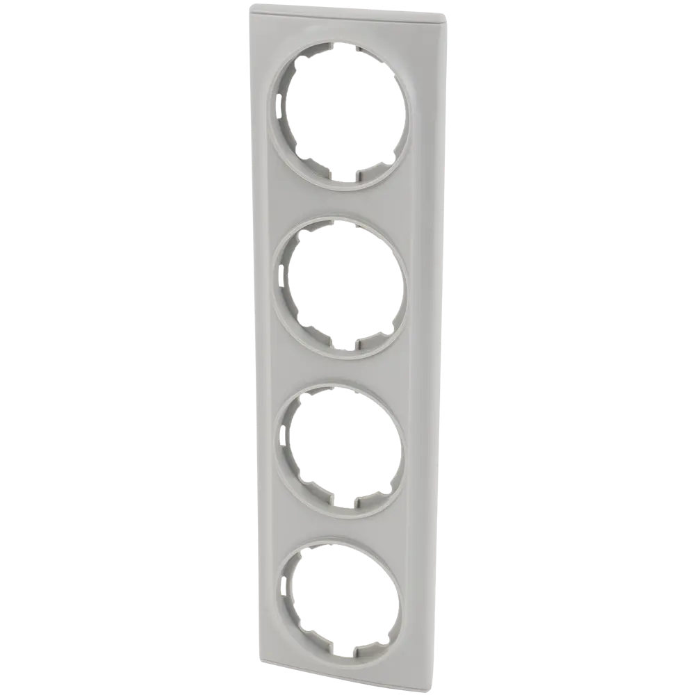 Рамка для розеток и выключателей Onekey Florence 4 поста, цвет серый ONEKEYELECTRO STLM-2048662 - Вид №1
