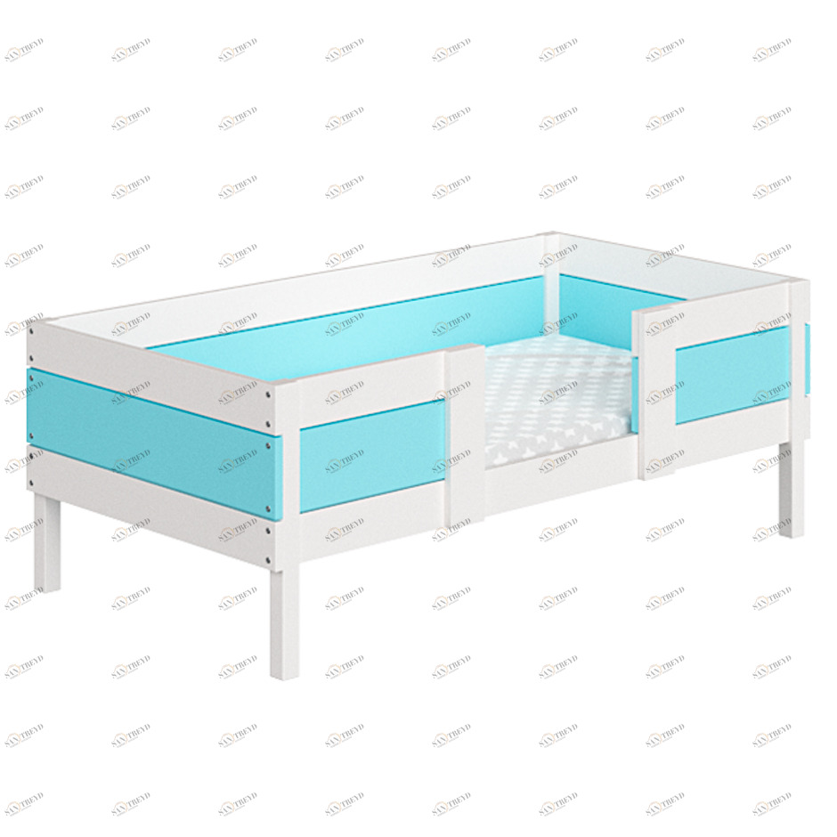 Кровать одноярусная Home basic M 80х160 см белая, голубая ELLIPSE ELLIPSE HOME 351760 Белый;голубой Santreyd 