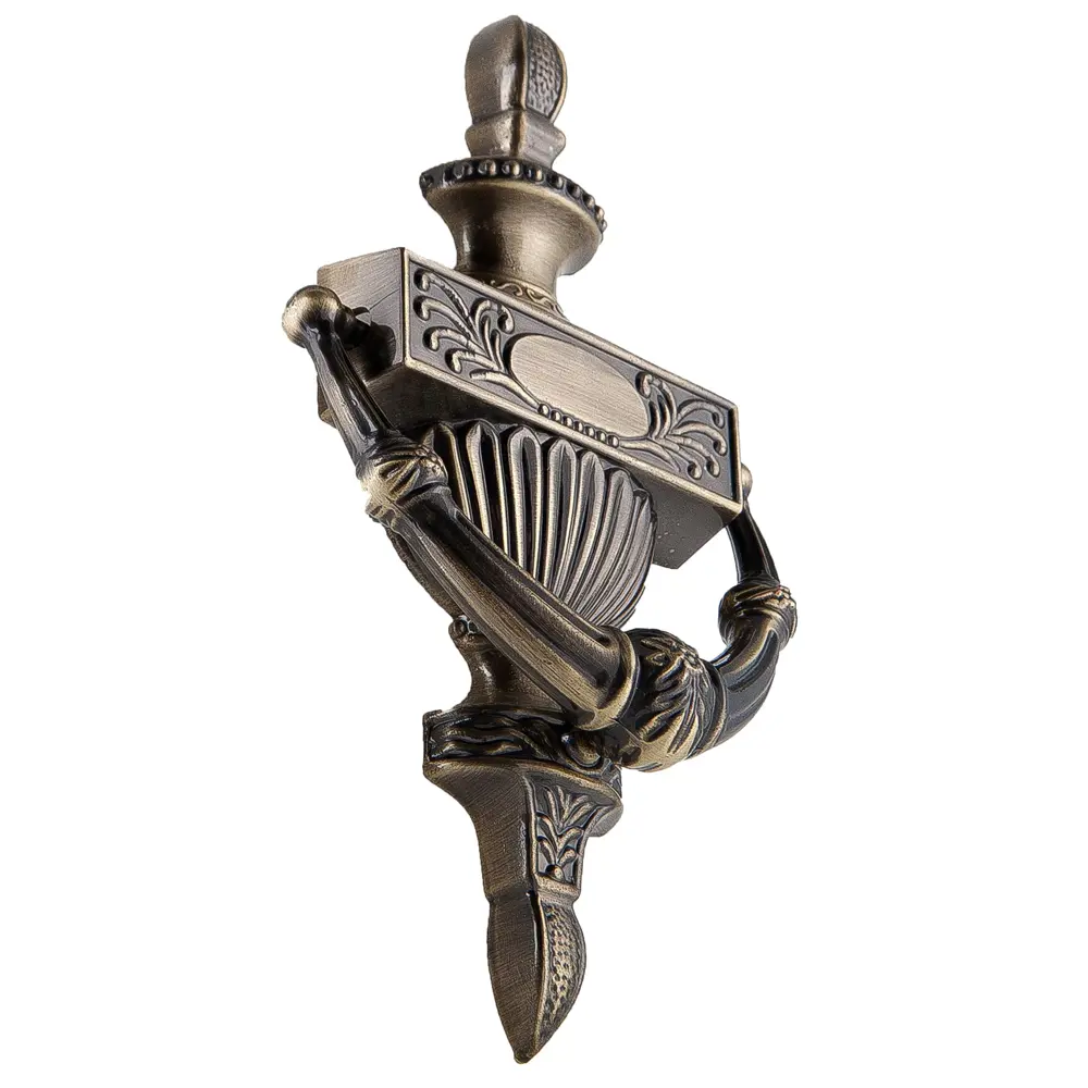 Молоток дверной Euro Кнокер D-02, ЦАМ, цвет античная бронза STLM-2128237 - Вид №1