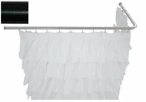 Карниз для ванны Aquanet угловой Г-образный 170x70 черный