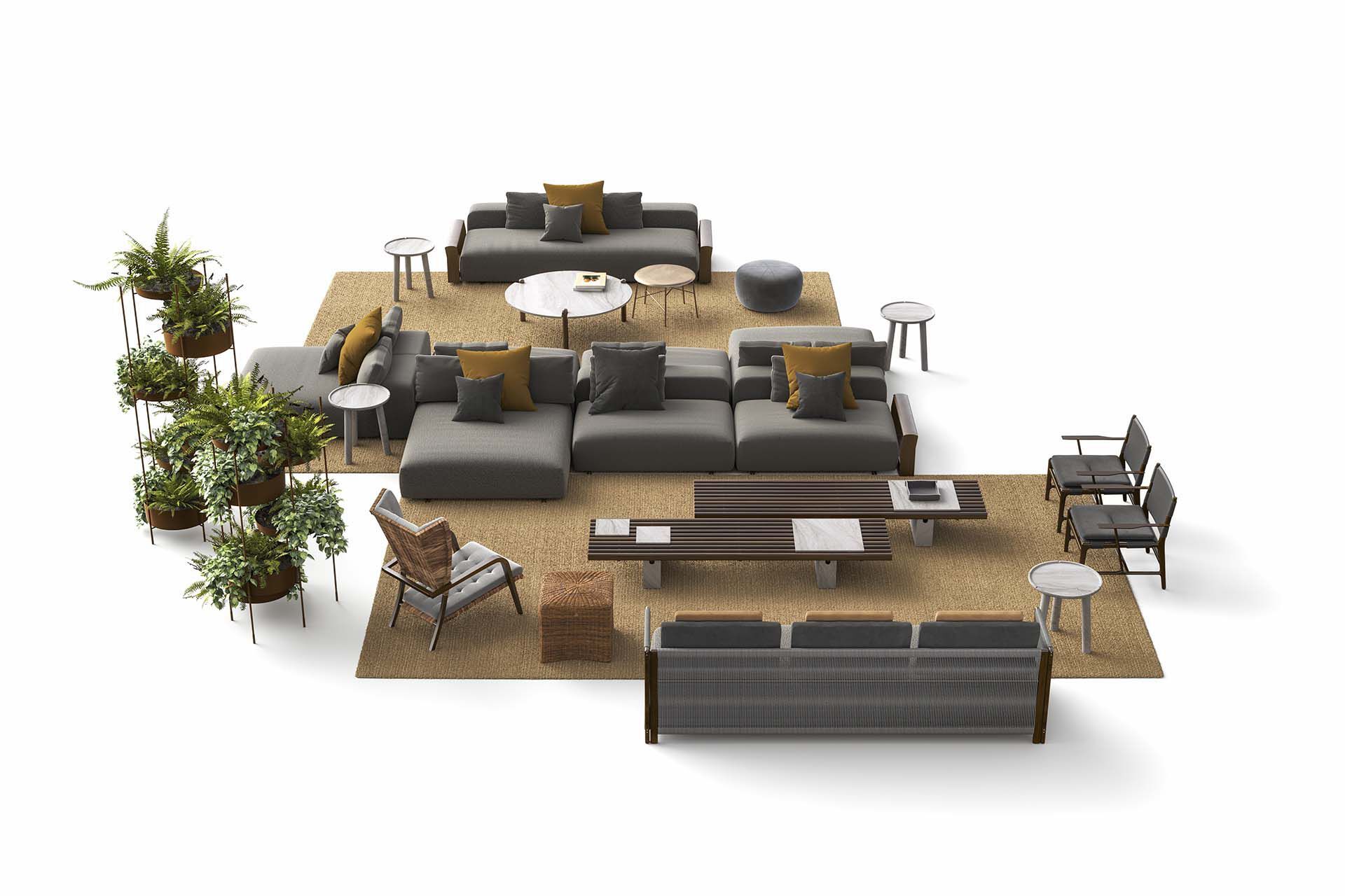 Мраморный круглый садовый столик Exteta 10th ARCH-00003922 - Вид №6