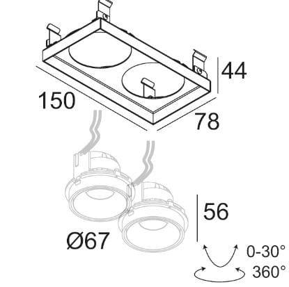 Регулируемый светодиодный прожектор Deltalight Minigrid In ARCH-00113452 - Вид №4