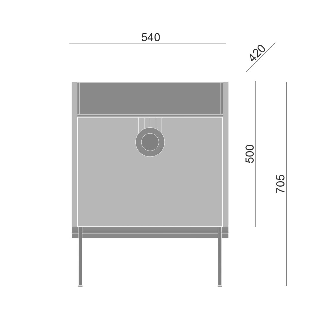 Тумба прикроватная белая Lago BRAGIN DESIGN LIVING 00-3974656 Белый - Вид №2