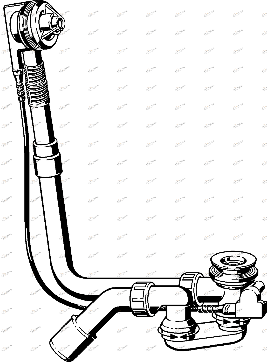 Канализационная арматура  Сифоны для ванн и душевых поддонов  Сифоны для ванн  Не содержит/в комплект не входит: VIEGA 111 069 1) Модель 6163.1 Santreyd 