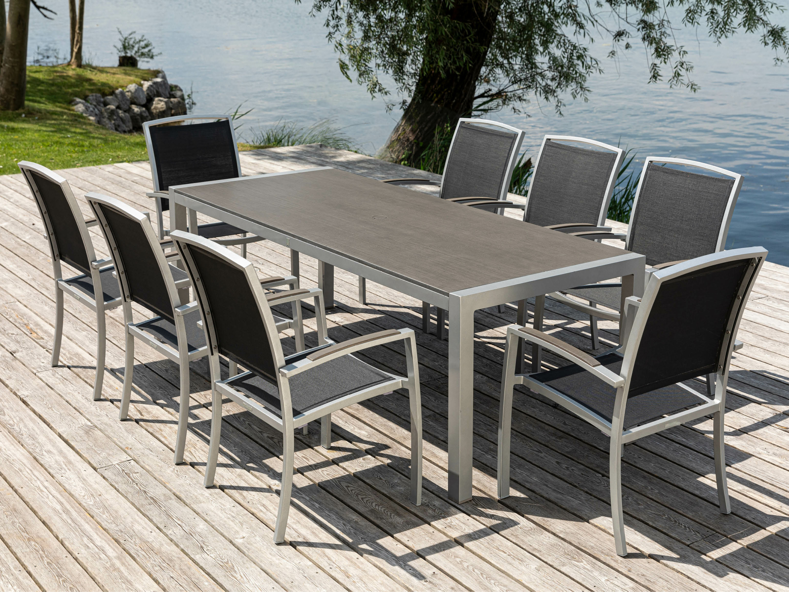 60.00.0350 Кресло Manhattan алюминий серебристый / черный / серый камень Mbm - Вид №1