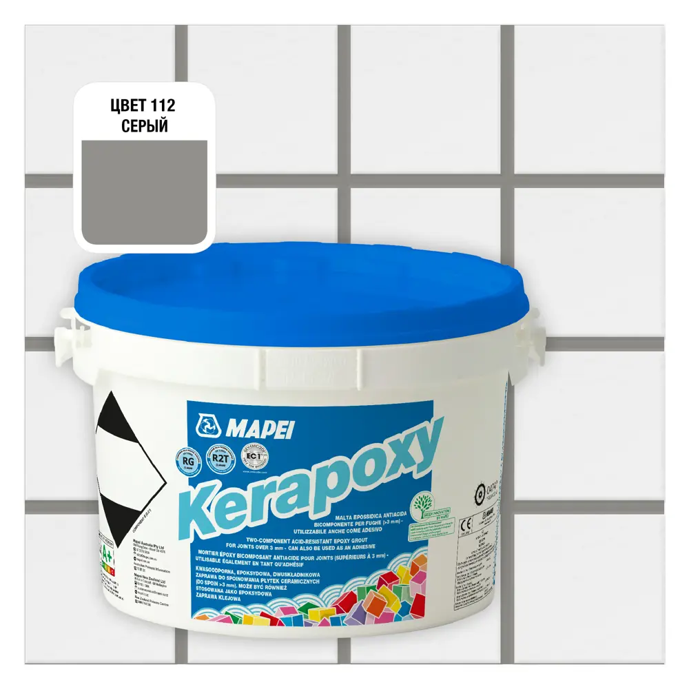 Затирка эпоксидная Mapei Kerapoxy N112 цвет серый 2 кг 82001532 STLM-2112249 Без серии