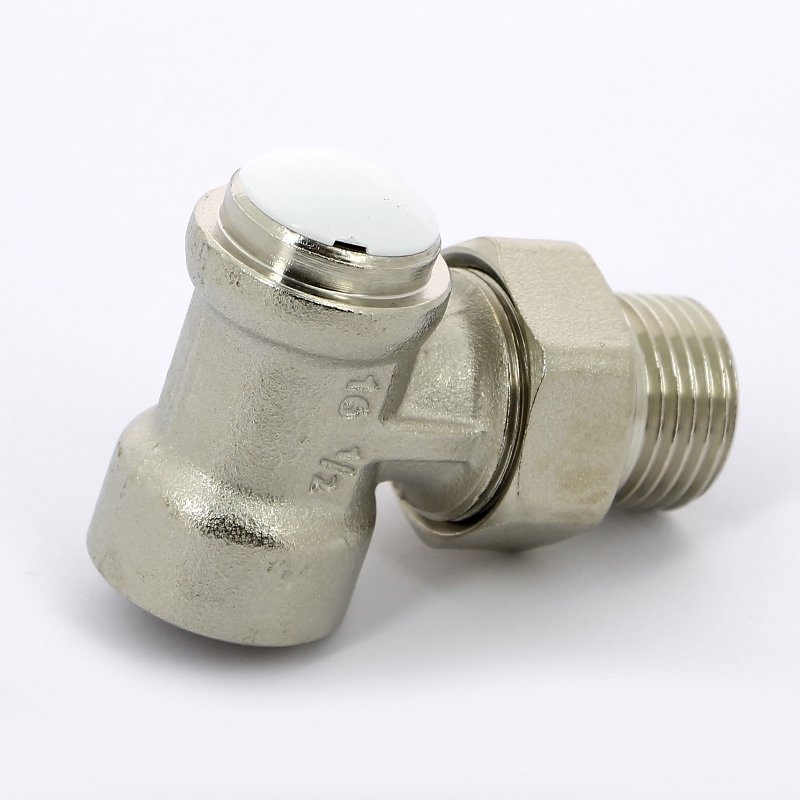 Вентиль НВ угловой для радиаторов обратный с разъемным соединением EMMETI 1/2" серия FULL 01350722 - Вид №1