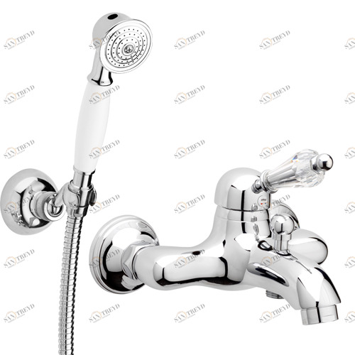 32008 Смеситель для ванны однорычажный, ручка Сваровски EFFEPI RUBINETTERIE Lares Diamante 