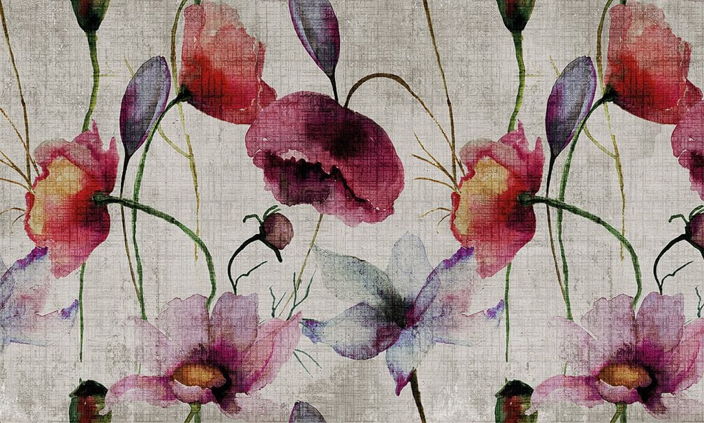 Виниловые или стекловолоконные обои N.O.W. Edizioni WATERCOLOR / POPPIES ARCH-00037038 - Вид №2