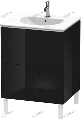 LC660504040 Тумбочка напольная L-Cube #LC6605 620 x 514 мм Черный глянцевый лак Duravit