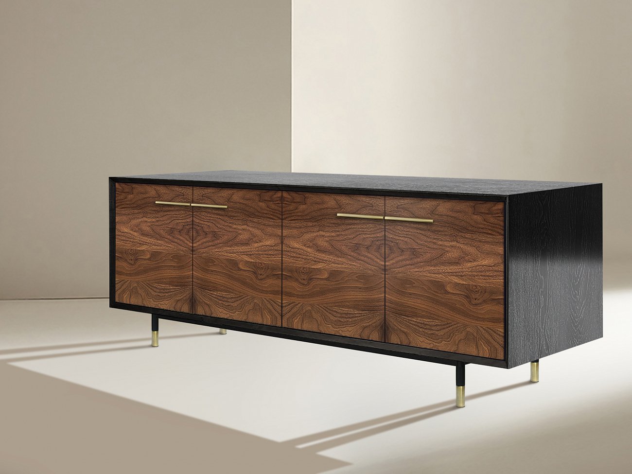 Тумба длинная с 4 дверцами американский орех Impala ACWD IMPALA 00-3981928 Коричневый  - Вид №1