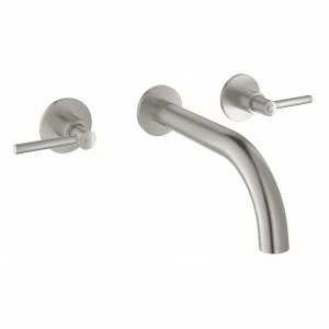 Смеситель GROHE Atrio New двухвентильный для раковины на 3 отверстия, настенный монтаж, суперсталь (20169DC3)