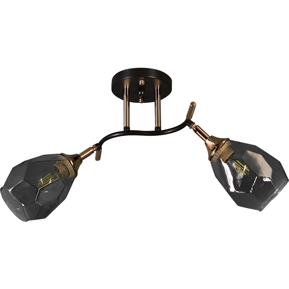Люстра потолочная Семь огней Коул 2 лампы, 6 м², цвет черный/золото STLM-2188506 - Вид №2