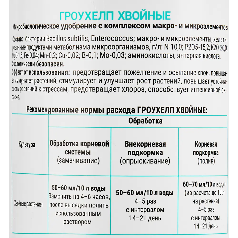 Экодачник Гроухелп — жидкое удобрение для хвойных растений 500 мл 86481315 STLM-0959833 - Вид №2