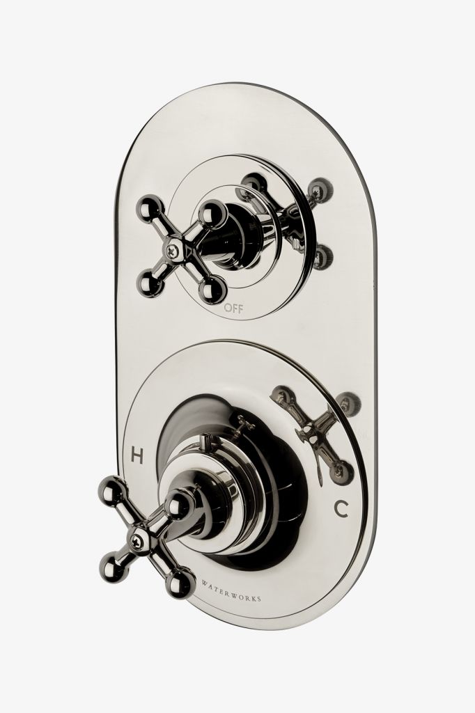 DSTH22 Термостатическая металлическая перекрестная ручка Dash с перекрестной металлической ручкой Двусторонняя отделка с отводом Waterworks