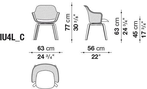 B&B Italia Стул с подлокотниками Iuta Iu4l_c - Вид №4