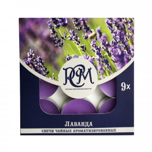 1300902 Свеча чайная 100 г 9 шт. Лаванда РСМ