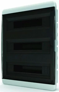 Бокс внутренний на 54 модуля Tekfor (черная прозрачная дверь)