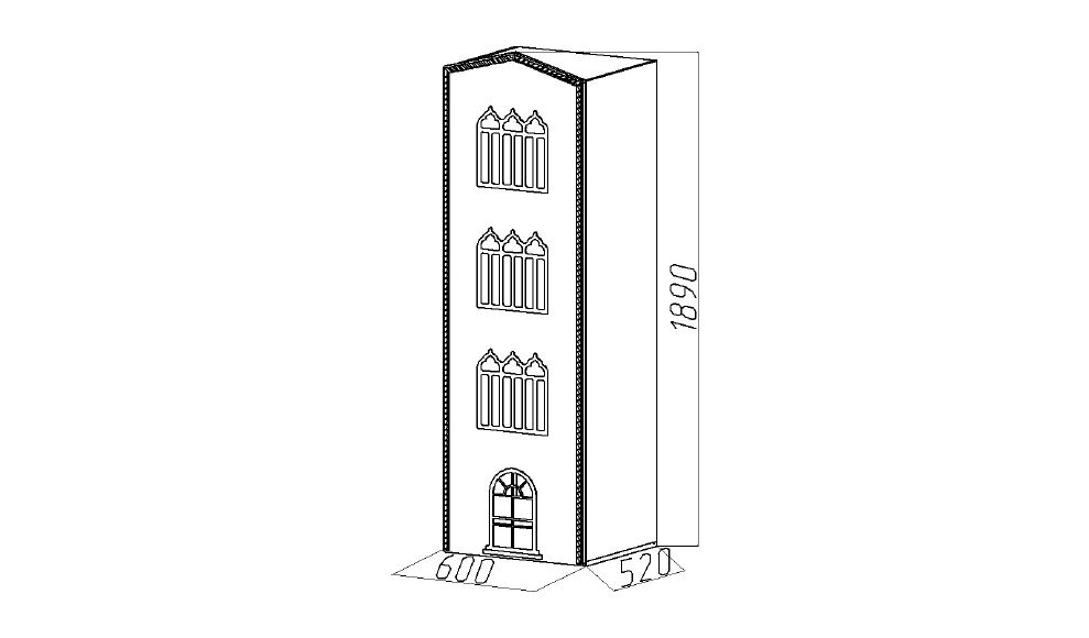 Шкаф детский однодверный левый "Венеция" МАНДАРИН ВЕНЕЦИЯ 178678 Белый Santreyd - Вид №4