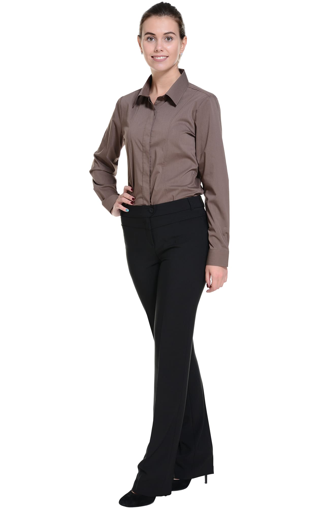 5030122 Рубашка женская  chocolate El-Risto  Корпоративная одежда  размер 52 (3XL)  - Вид №6