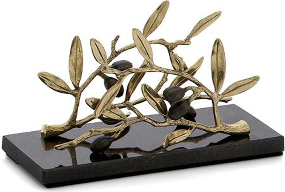 10556214 Michael Aram Подставка для салфеток Michael Aram Золотая оливковая ветвь 20см, гранит Гранит 