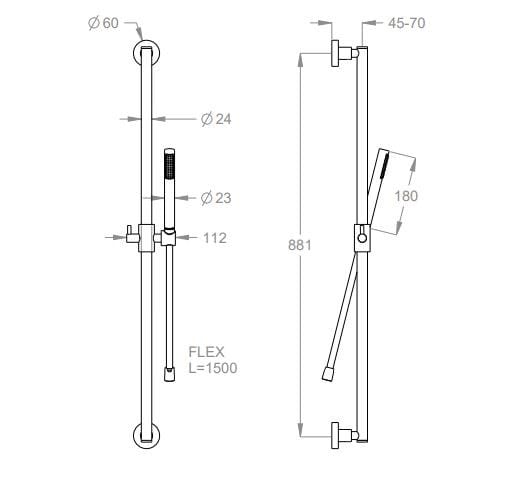 Латунный подъемный стержень с ручным душем Fir Italia подъемные стержни ARCH-00132783 - Вид №2