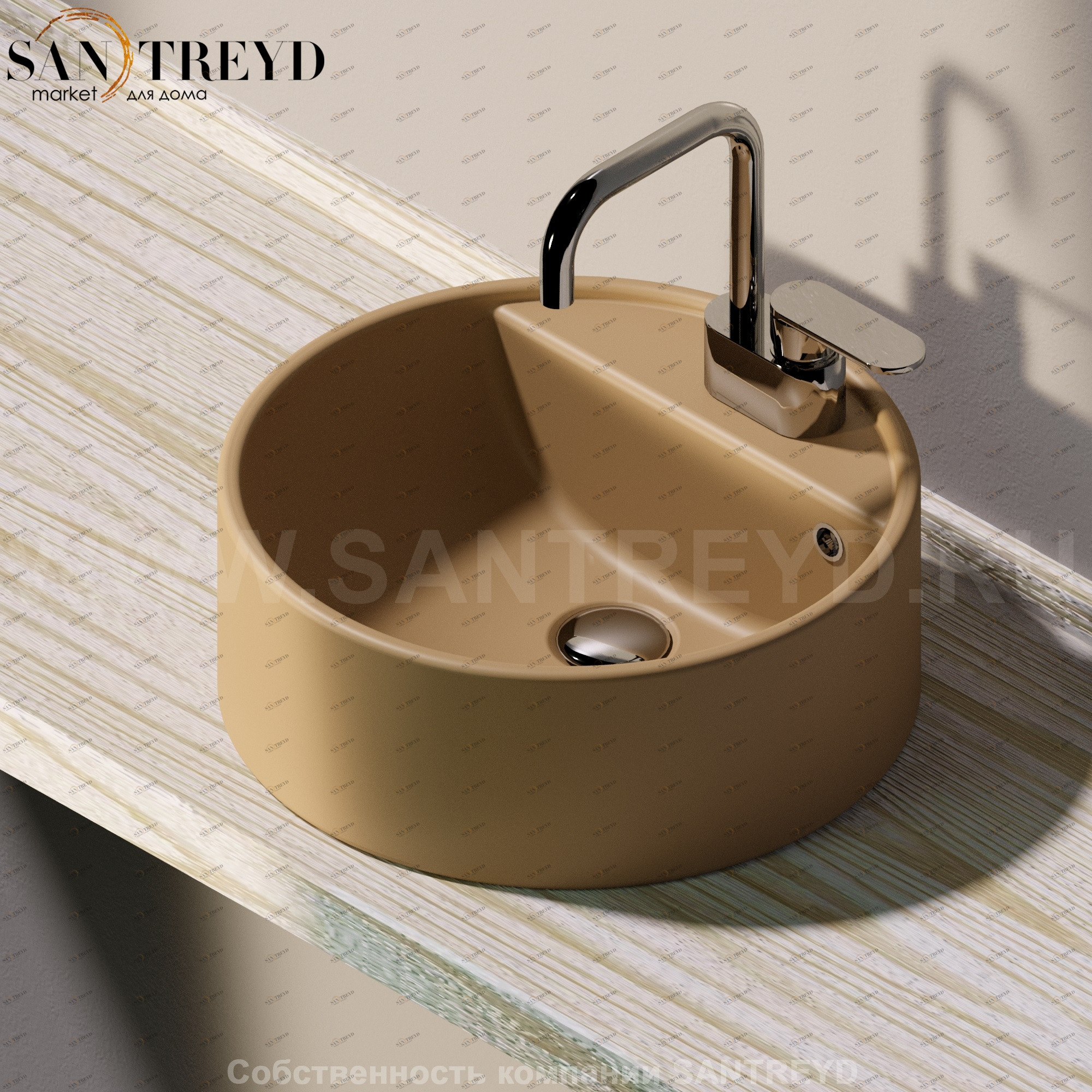 505042A9004 Накладная раковина на столешницу  круглая Ceramica Flaminia Twin