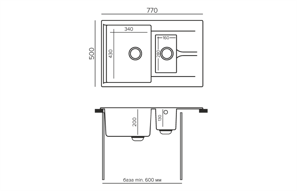 Кухонные мойки Polygran Brig-770 407954 - Вид №2