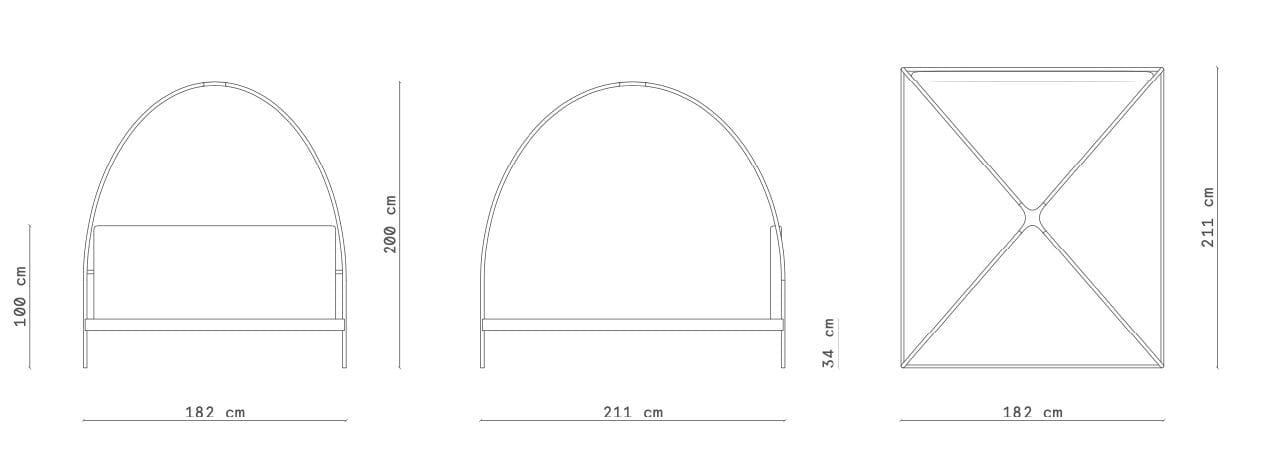 Двуспальная кровать из кованого железа с мягким изголовьем Lispi VOLTA ARCH-00075822 - Вид №21