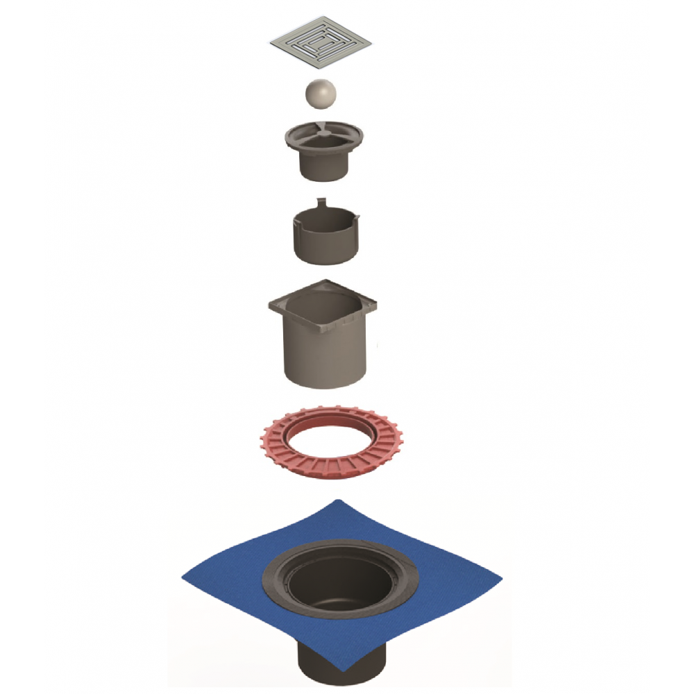090472 Трап водосток ZENTRUM Uno 150х150  Berges NOVUM  - Вид №2