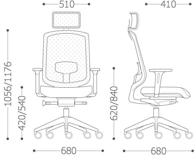 VAGHI Офисное кресло с поворотной сеткой и подголовником Assia A2tz/a2sz/a1tz/a1sz - Вид №4