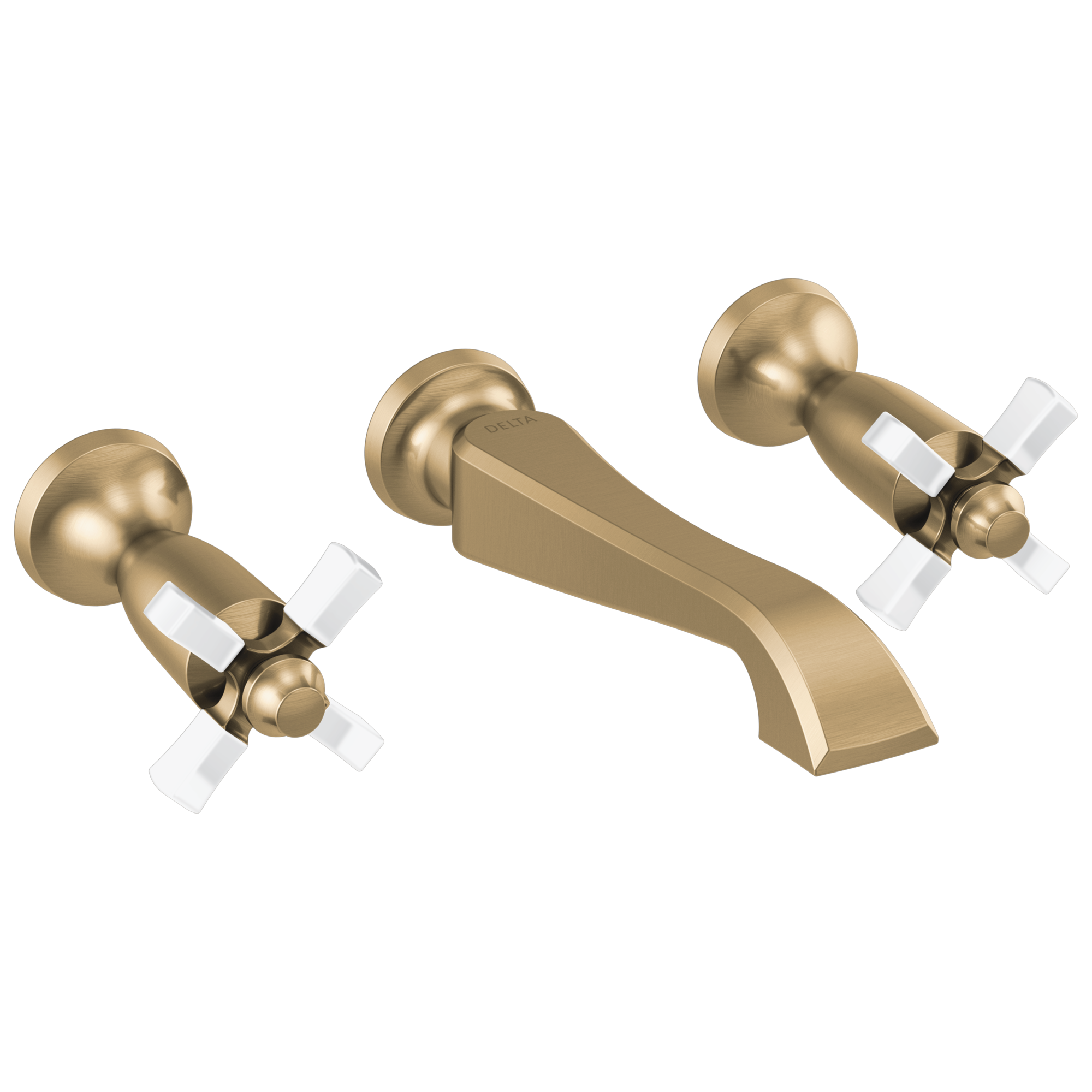 T3557LF-GSWL Только отделка для смесителя для ванной комнаты с настенным креплением с двумя ручками Delta Faucet Dorval Шампанское Бронза / Фарфор 