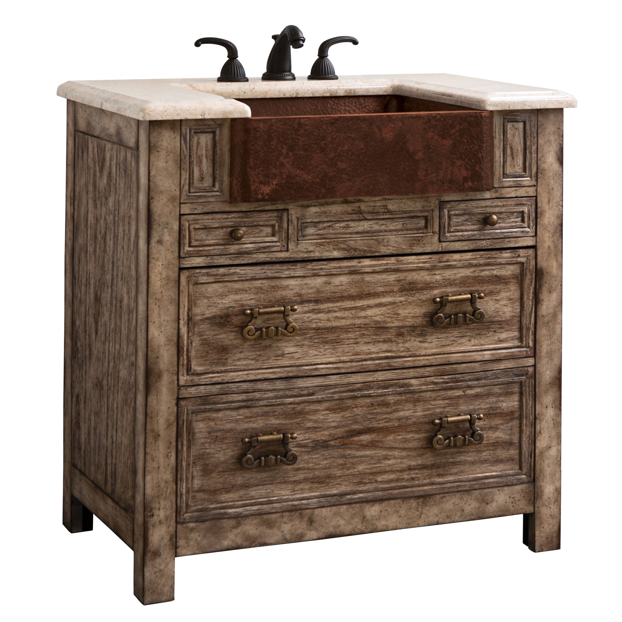 Тумбочка, средняя (от 34 до 36,5) 17546-110-301 Bedford Ridge Sink Chest - Vintage Finis Ambella  - Вид №2