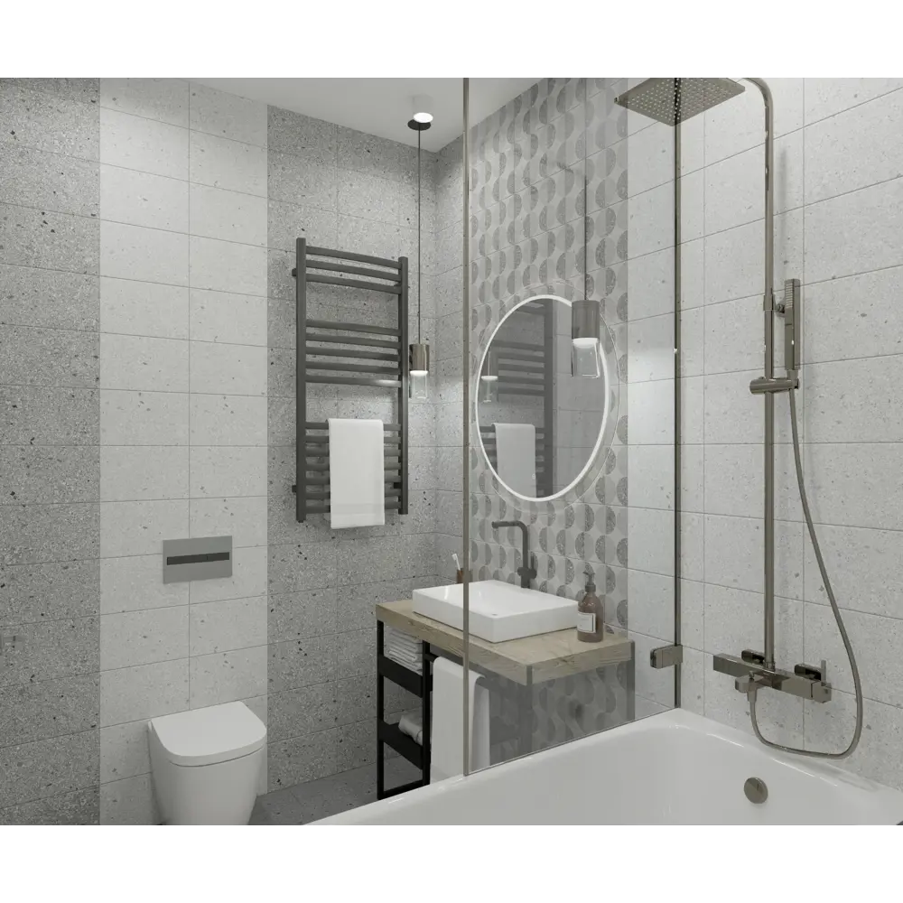 Плитка настенная Axima Руан 20x30 см 1.44 м² матовая цвет темно-серый терраццо 89336239 STLM-2043015 - Вид №2