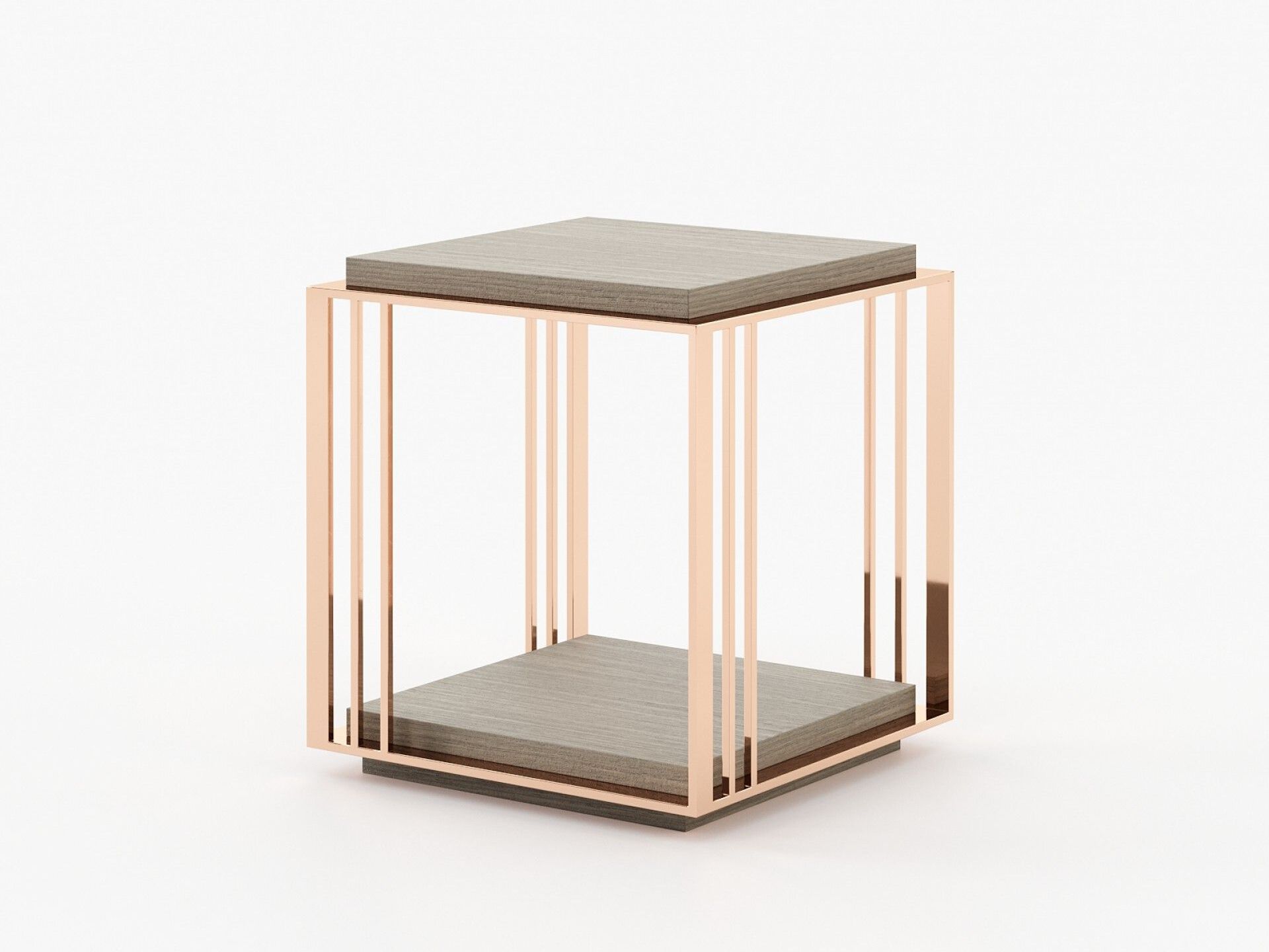 Квадратный журнальный столик из нержавеющей стали и дерева Laskasas ARCH-00053340 - Вид №7