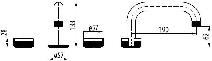 GRAFF Смеситель для раковины на 3 отверстия с отдельными розетками Mod+ 5572400 - Вид №2