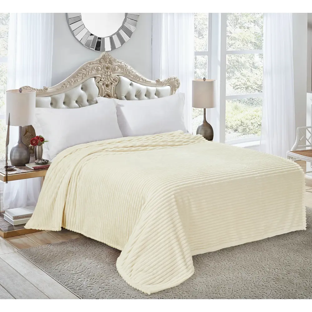 СТОЛИЦА ТЕКСТИЛЯ Плед Strips Молочный — уют и стиль в вашем доме 89312861 STLM-1033908 - Вид №3