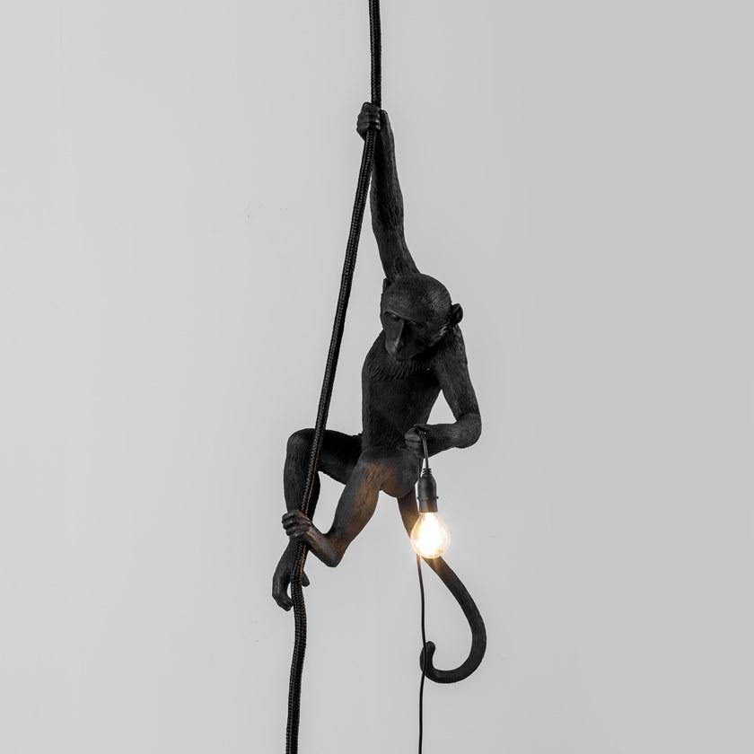 Seletti Подвесной светильник из пластмассы The monkey lamp black 14923 - Вид №9