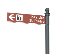 Металлический дорожный знак