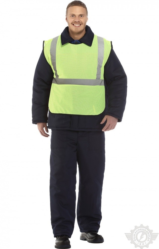 61432 Жилет сигнальный "Спектр" сетка лимонный с СВП  Сигнальная одежда  размер 64-66 Спецодежда  - Вид №6