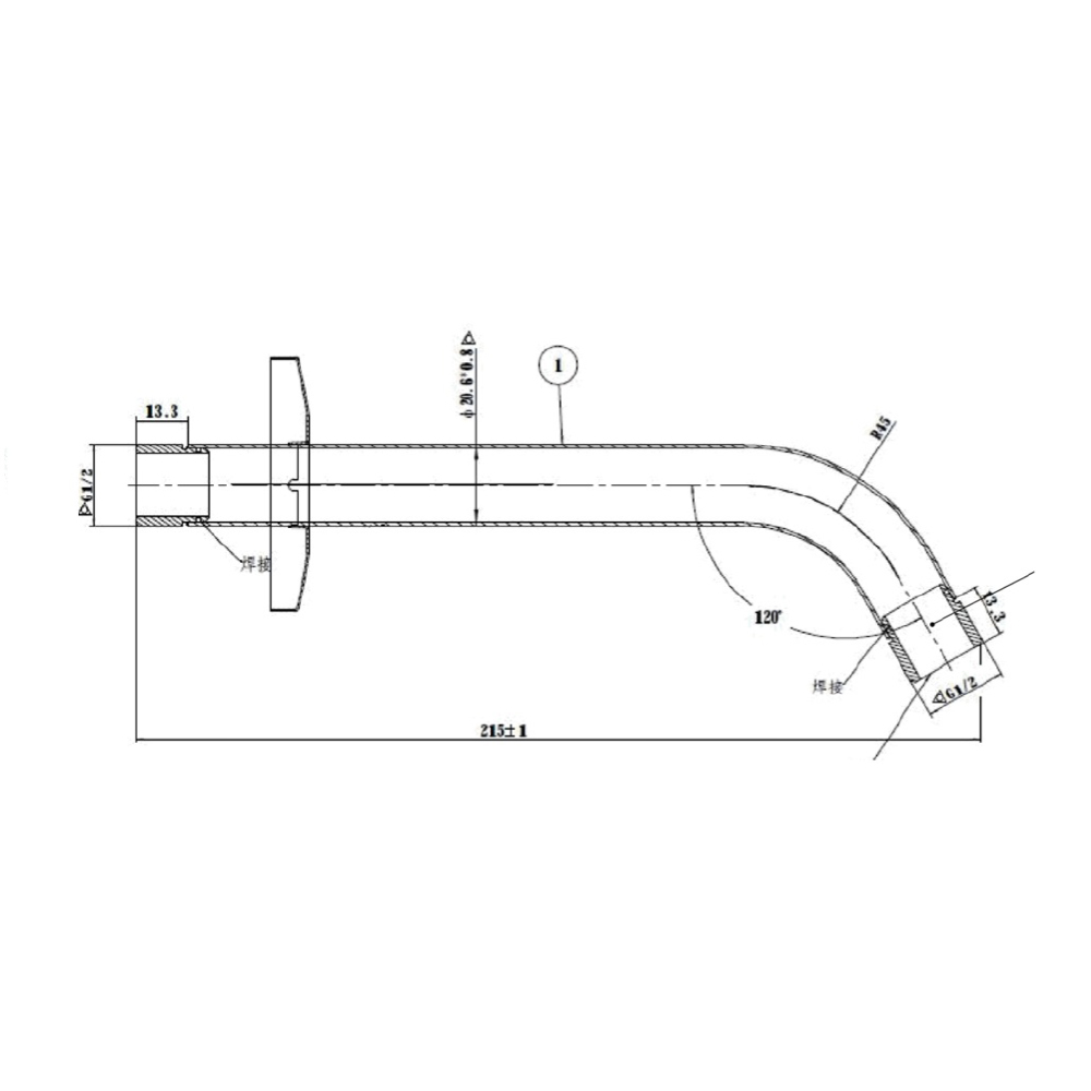 5B0750C00 Выпускные соединения и кронштейны Tece  - Вид №1