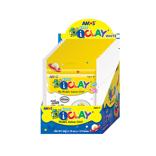 22052 Масса для лепки iClay в пакетиках 50 г белая AMOS 