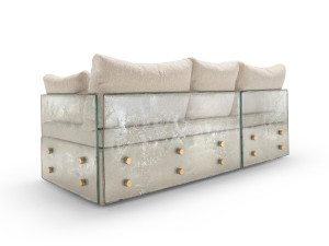 Диван со стеклянной спинкой