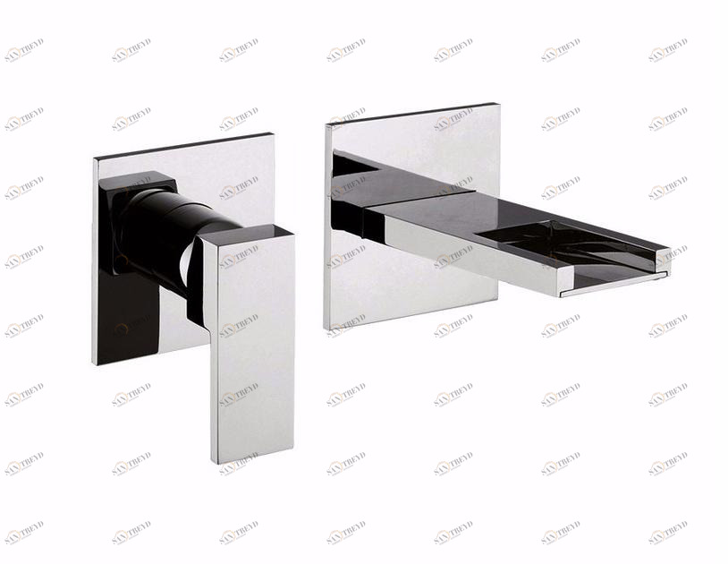 Rubinetteria Giulini Смеситель для раковины водопад настенный на 2 отверстия Pablolux F9820-b1