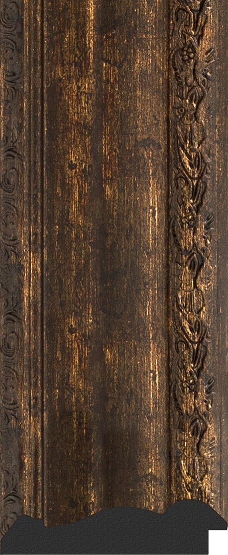 BY 3378 Зеркало с фацетом в багетной раме - состаренное дерево с орнаментом 120 mm EVOFORM Exclusive - Вид №3